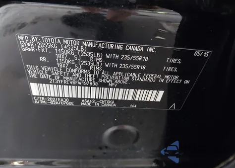 2015 Toyota Rav4 Limited из США, поврежденный, VIN 2T3YFREV6FW197898